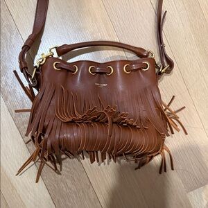 Saint Laurent Emmanuelle fringe bucket bag
